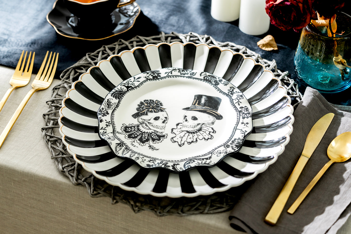 8.5" Halloween Skulls Dessert / Salad Plate