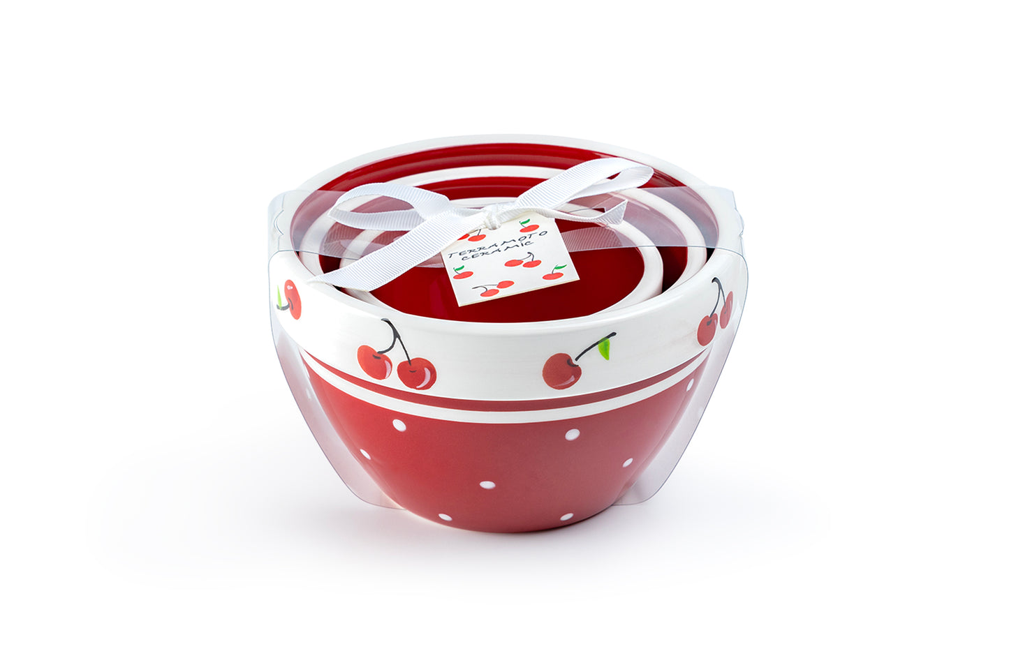 Red Cherry 3-Piece Bowl Set