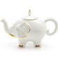 Grace Teaware White Gold Elephant Fine Porcelain Teapot