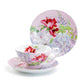 Stechcol Gracie Bone China Red Peony Bloom Pink Bone China Cup and Saucer Set