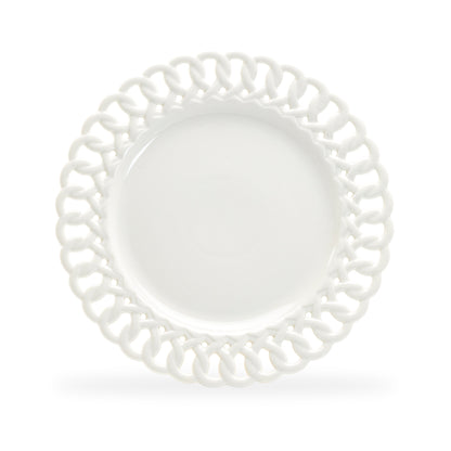 Grace Teaware 10.25" White Heirloom Fine Porcelain Dinner Plate