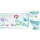 Grace Teaware Gift Boxed Mint Flower Floral Garden Fine Porcelain Sugar Creamer & Serving Tray Set