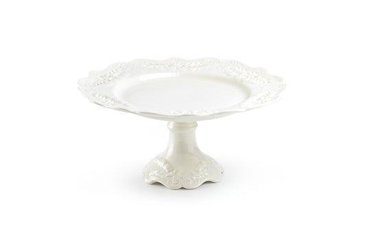 Grace Teaware White Victorian Fine Porcelain 10" Cake Stand