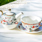 Holiday Christmas Winter Wonderland Snow Town Snow Village Tea Pot Tea Cup for one  Set