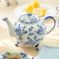 Blue Botanical Three-Foot Fine Porcelain Teapot