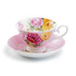 Stechcol Gracie Bone China Rose Bouquet Pink Tea Cup and Saucer