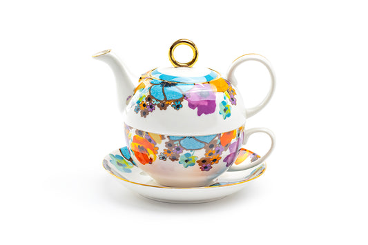 Grace Teaware Meadow Joy Fine Porcelain Tea For One Set