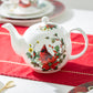 Stechcol Gracie Bone China Cardinal Poinsettia Bone China Teapot