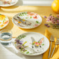 8.5" Flower Bunnies Salad / Dessert Plate Set of 4