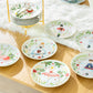 12 Days of Christmas Fine Porcelain Appetizer Plate Set - Metal Rack Version