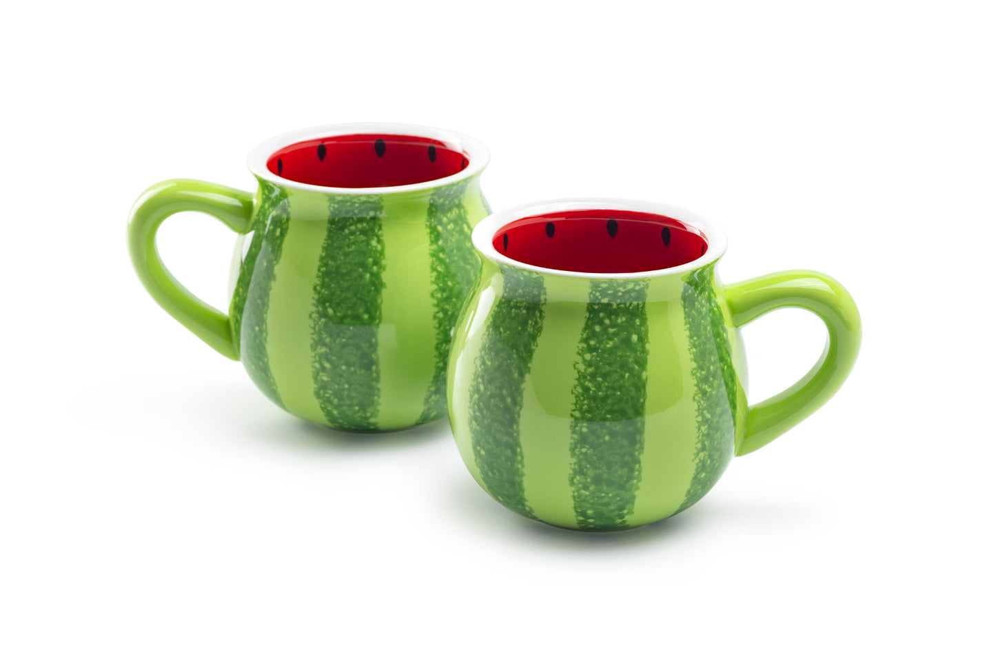Terramoto Ceramic Watermelon Hand Painted Mug set of 2
