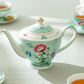 Grace Teaware Mint Floral Garden Fine Porcelain Teapot