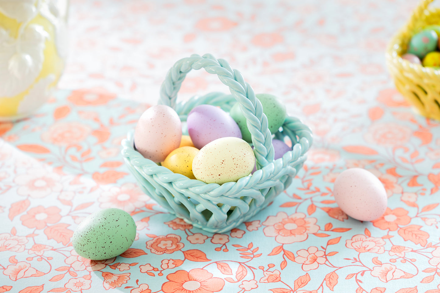 Hand Woven Easter Small Basket - Blue
