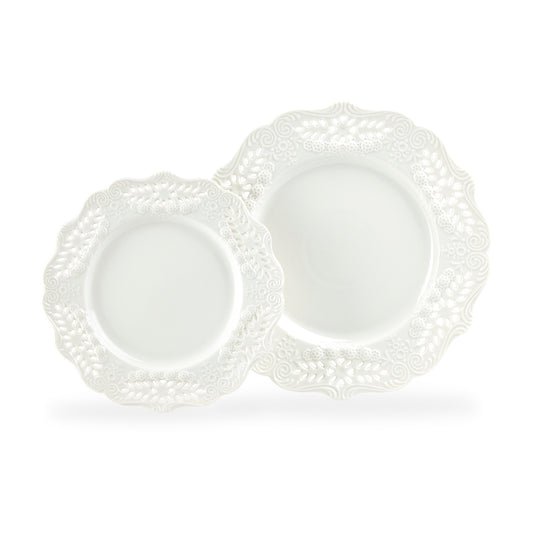 Grace Teaware White Victorian Fine Porcelain Dessert Dinner Plate
