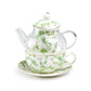 Greeny Garden Glass and Fine Porcelain Tea For One Set