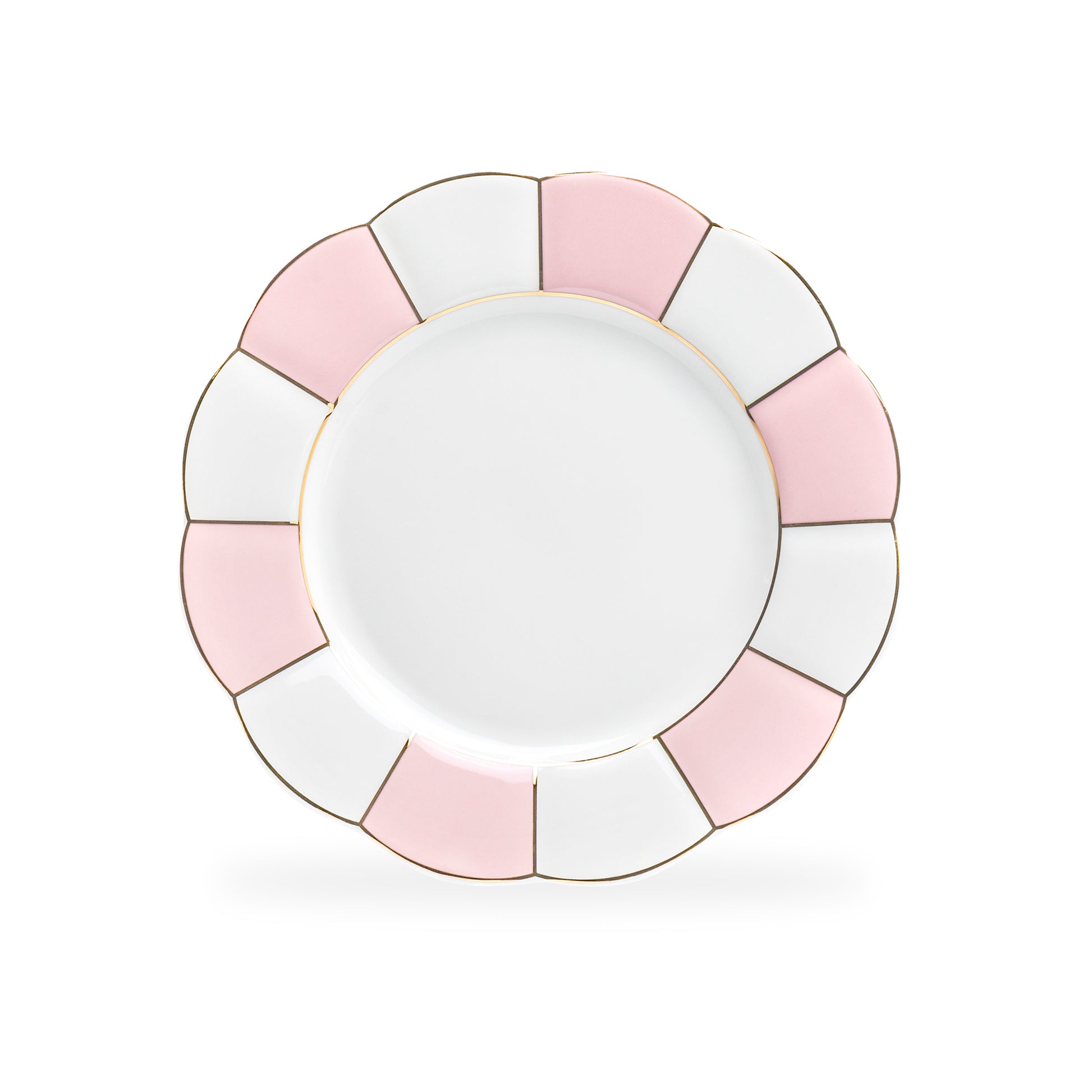 Grace Teaware Pink Gold Scallop Fine Porcelain Dessert Plate