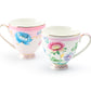 Grace Teaware Pink Floral Garden Fine Porcelain Mug Set of 2