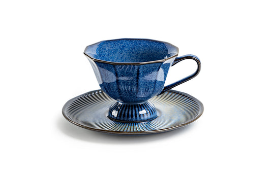 Grace Teaware Sapphire Serenity Fine Porcelain Cup and Saucer