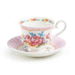 Gracie Bone China Marie Rose Pink Bone China Tea Cup and Saucer