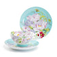 Peony Bloom Blue Bone China Cup and Saucer