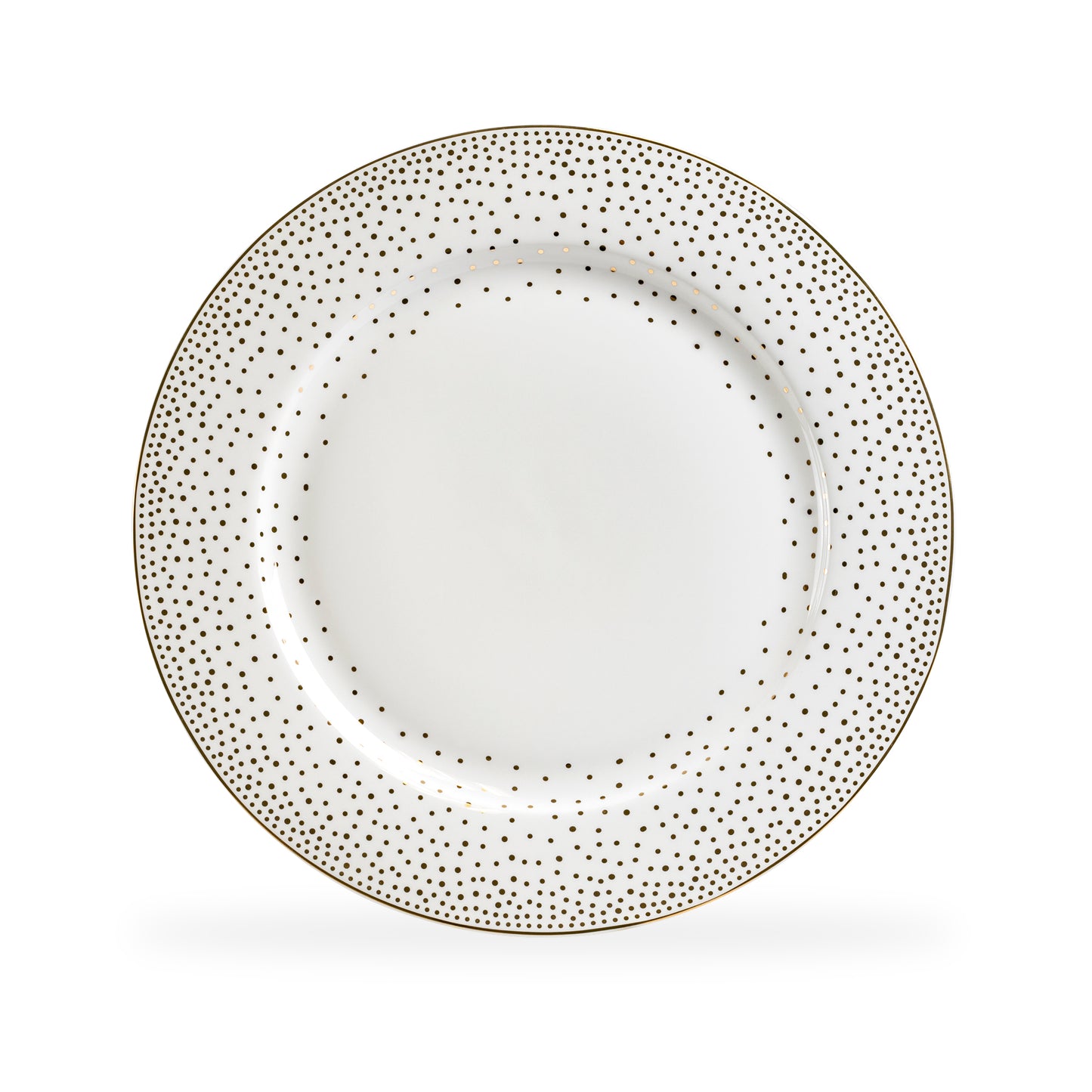 Gold Dots White Bone China Dessert / Dinner Plate