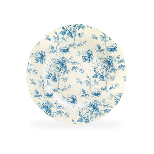 8.25" Blue Rose Toile Fine Porcelain Dessert Plate