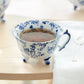 Blue Botanical Three-Foot Fine Porcelain Cup
