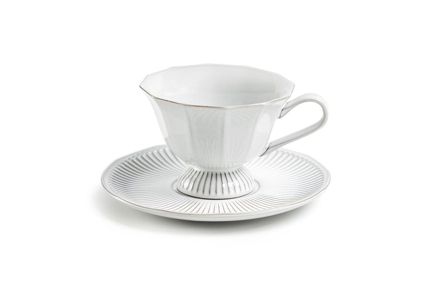 Grace Teaware Ivory Grace Fine Porcelain Cup and Saucer