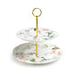 Magnolia Garden Scallop Fine Porcelain 2-Tier Server