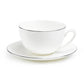 Silver Rim Blanc Bone China Cup and Saucer