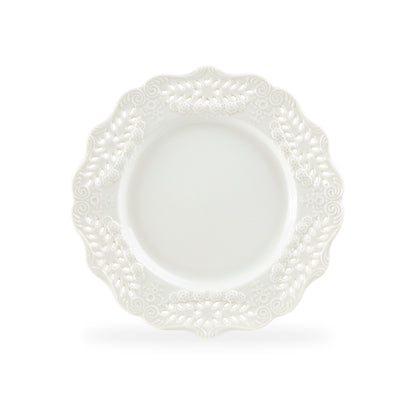 White Victorian Fine Porcelain Dessert / Dinner Plate