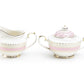 Pink Stripe with Gold Dots Fine Porcelain Sugar & Creamer Set