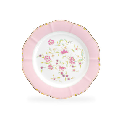 Grace Teaware Pink Corn Flowers with Pink Rim Fine Porcelain Dessert Salad Plate