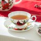 Stechcol Gracie Bone China Cardinal Poinsettia Bone China Cup and Saucer Set 