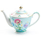 Grace Teaware Mint Flower Garden Fine Porcelain Teapot