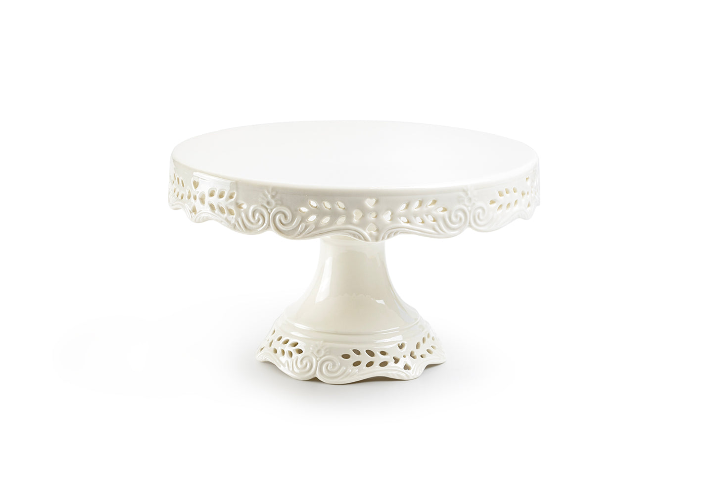 White Victorian Fine Porcelain 10" Cake Stand