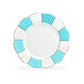 Grace Teaware Turquoise Gold Scallop Fine Porcelain Dessert Plate