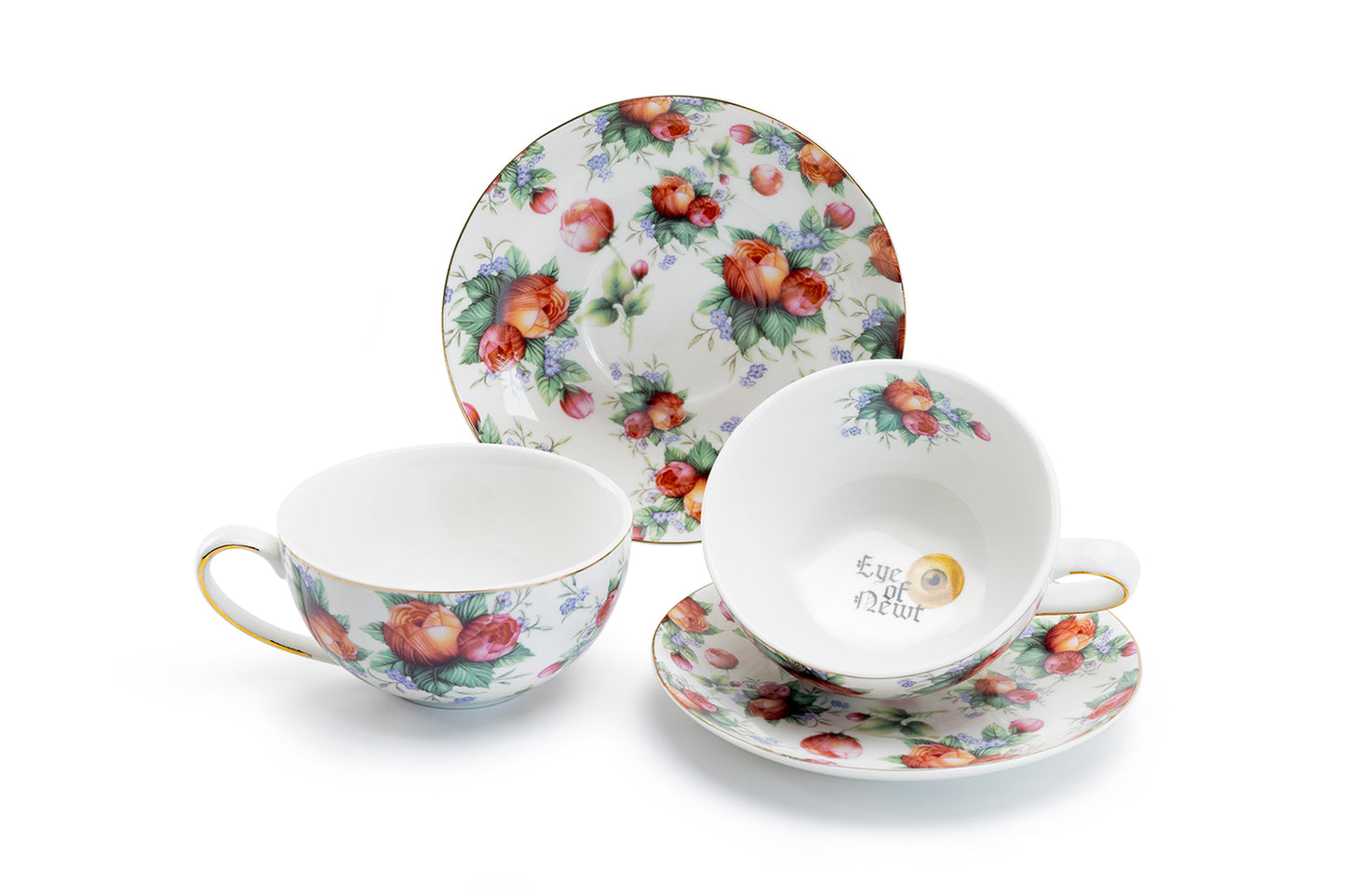 Grace Teaware Eye of Newt Floral Tea Cup and Saucer Set