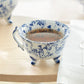 Blue Botanical Three-Foot Fine Porcelain Cup