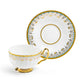 White Floral Toile Fine Porcelain Tea Cup and Saucer