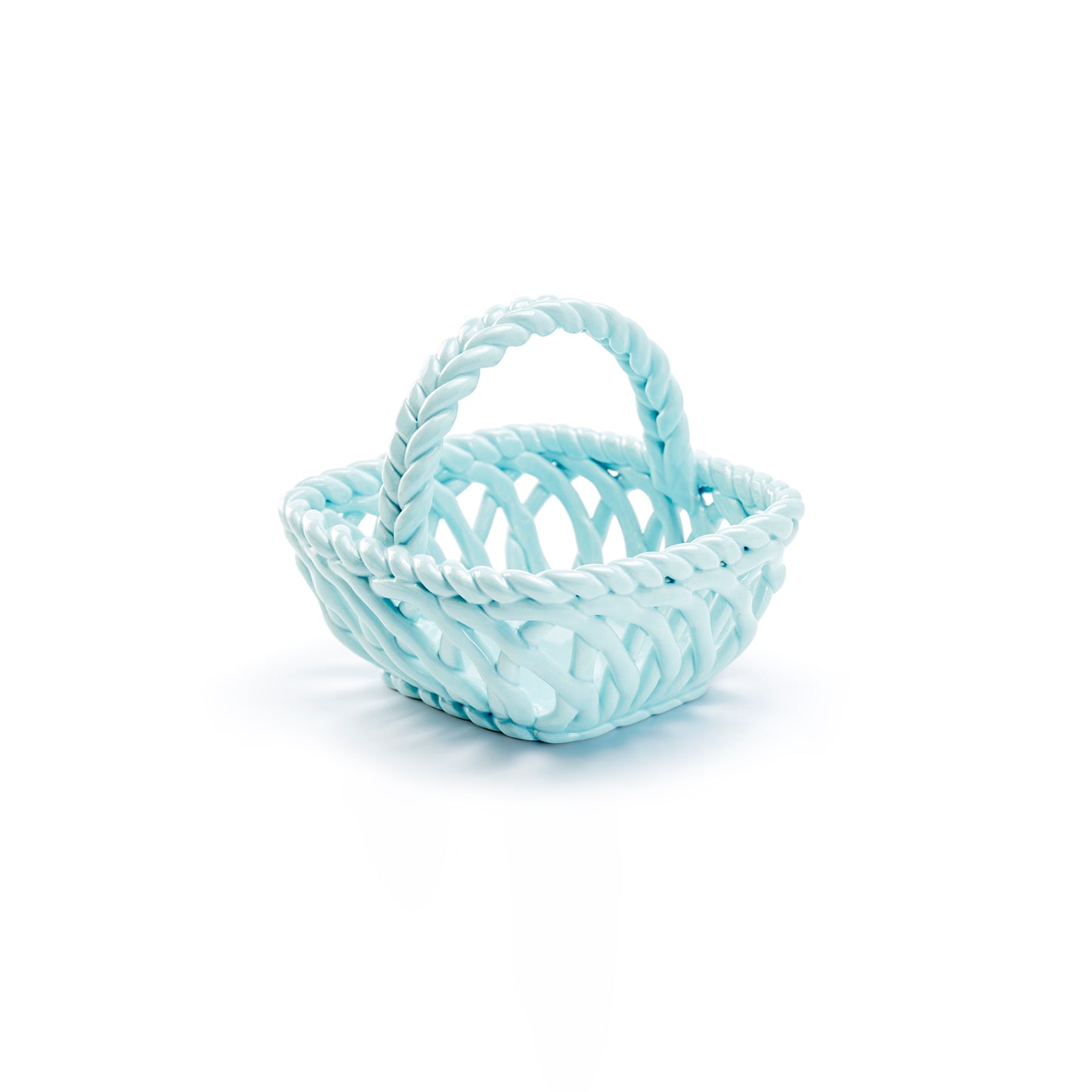 Hand Woven Easter Small Basket - Blue