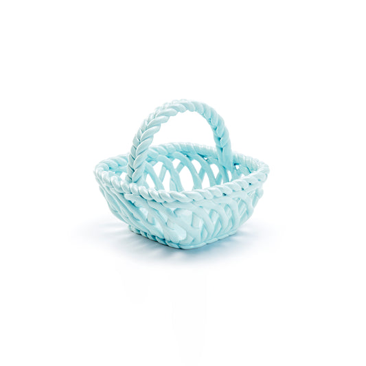 Hand Woven Easter Small Basket - Blue