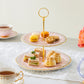 Pink Floral Toile Fine Porcelain 2-Tier Server