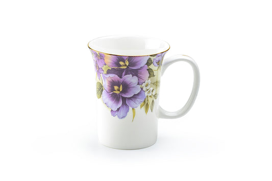 Purple Pansy Bone China Mug