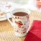 Red Village Fine Porcelain Footed Mug
