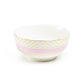 Pink Stripe with Gold Dots Fine Porcelain Bowl