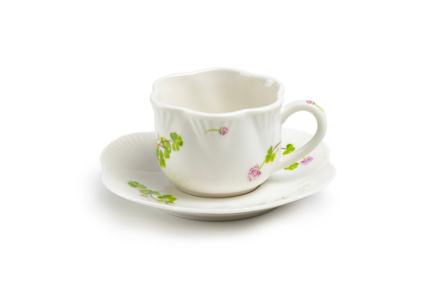 Julia's Clover Garden Fine Porcelain Tea Cup and Saucer