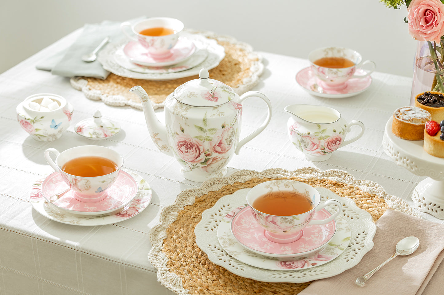 Beau Rose Bone China Tea Set