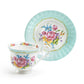 Marie Rose Mint Green Bone China Tea Cup and Saucer