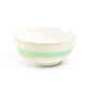 Mint Green Stripe with Gold Dots Fine Porcelain Bowl